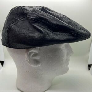 Wilsons Leather Black Flat Cap